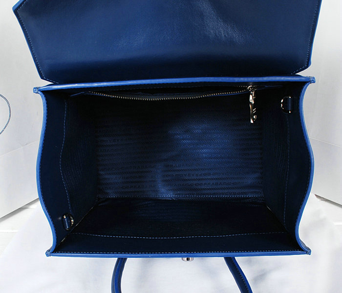 2014 Prada original leather tote bag BN2619 royalblue